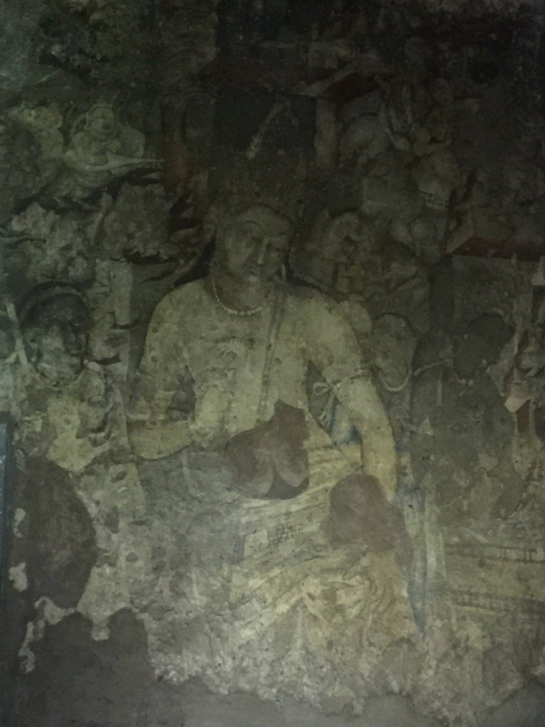 世界遺産・アジャンター石窟：第一窟の蓮華手菩薩