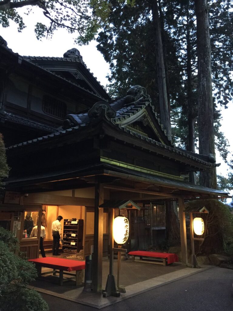 下呂温泉の登録有形文化財「湯之島館 本館」の玄関