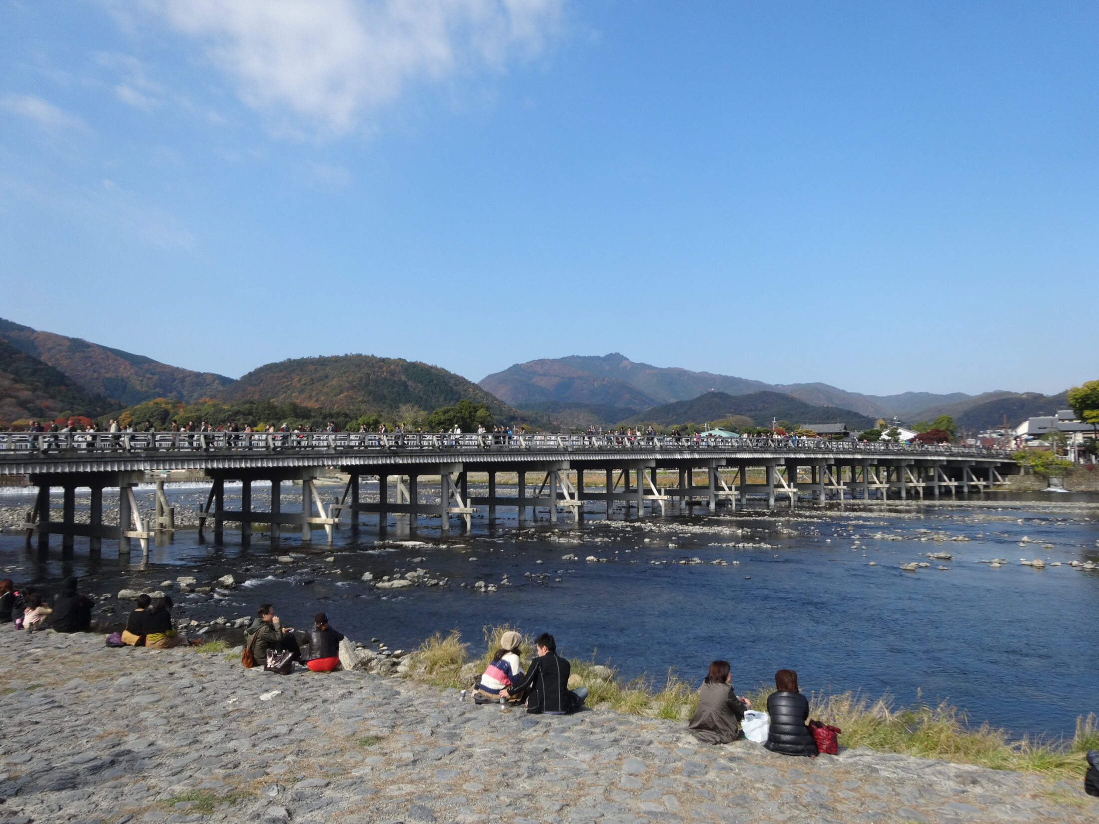 京都 | 嵐山・渡月橋の混雑風景