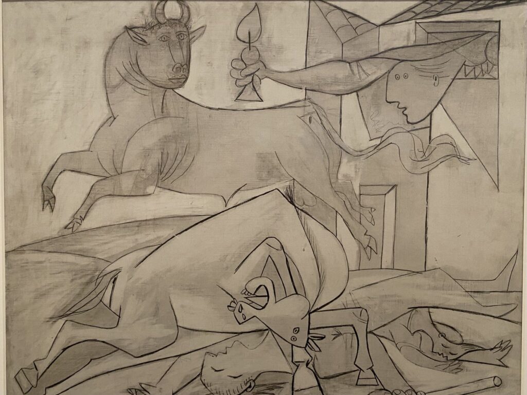 ピカソがゲルニカの製作過程で描いたスケッチ