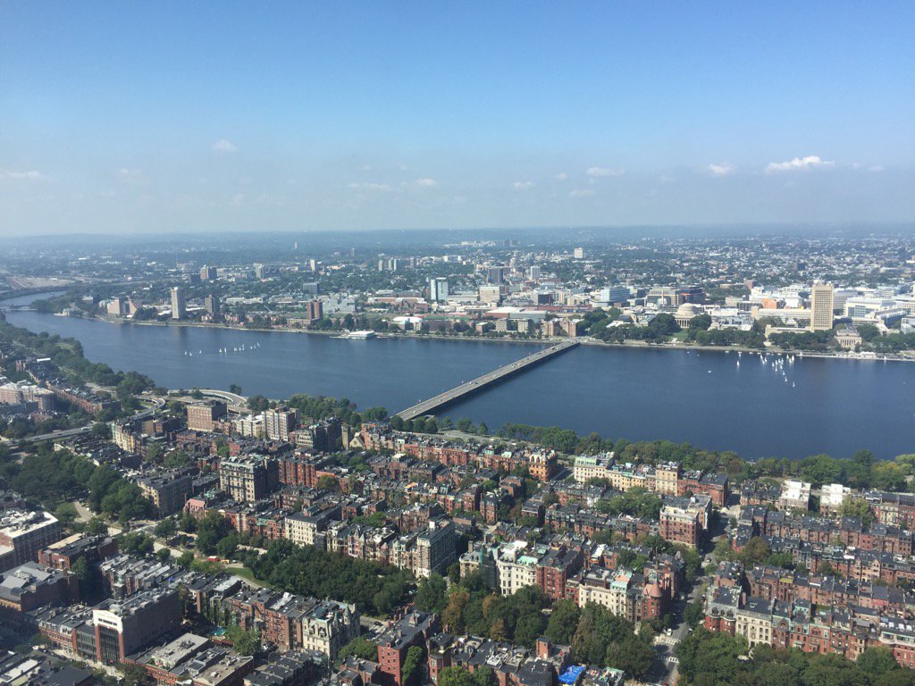 プルデンシャルセンターから望む、ボストンの街並み