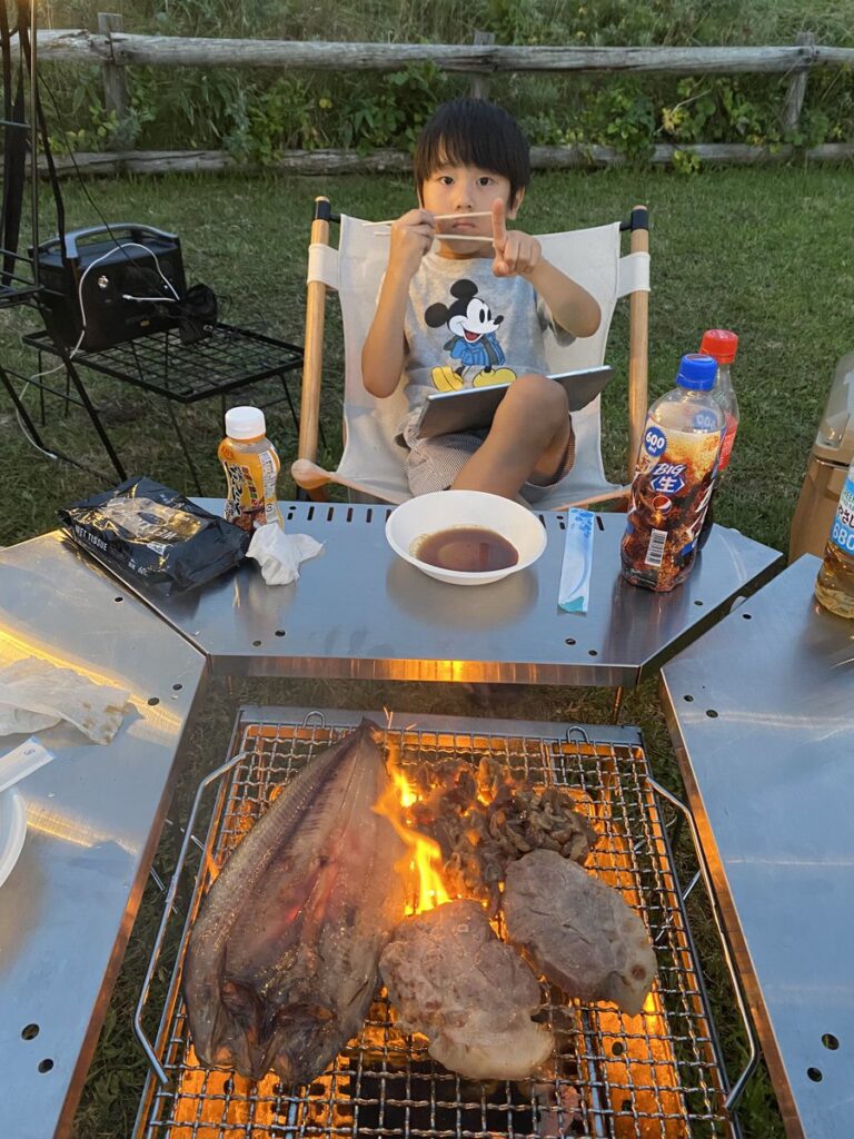 沓形岬公園キャンプ場でのバーベキュー