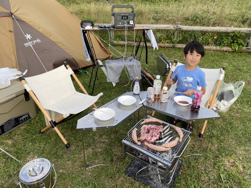 沓形岬公園キャンプ場で17時から楽しむ夕食