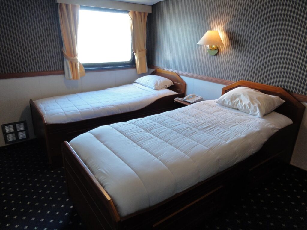 Antarctic Dream号216号室のツインベッド