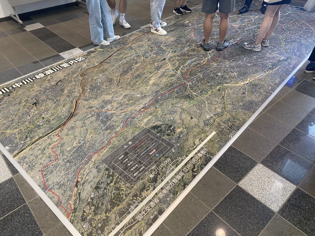 龍Q館に展示された首都圏外郭放水路周辺の地図