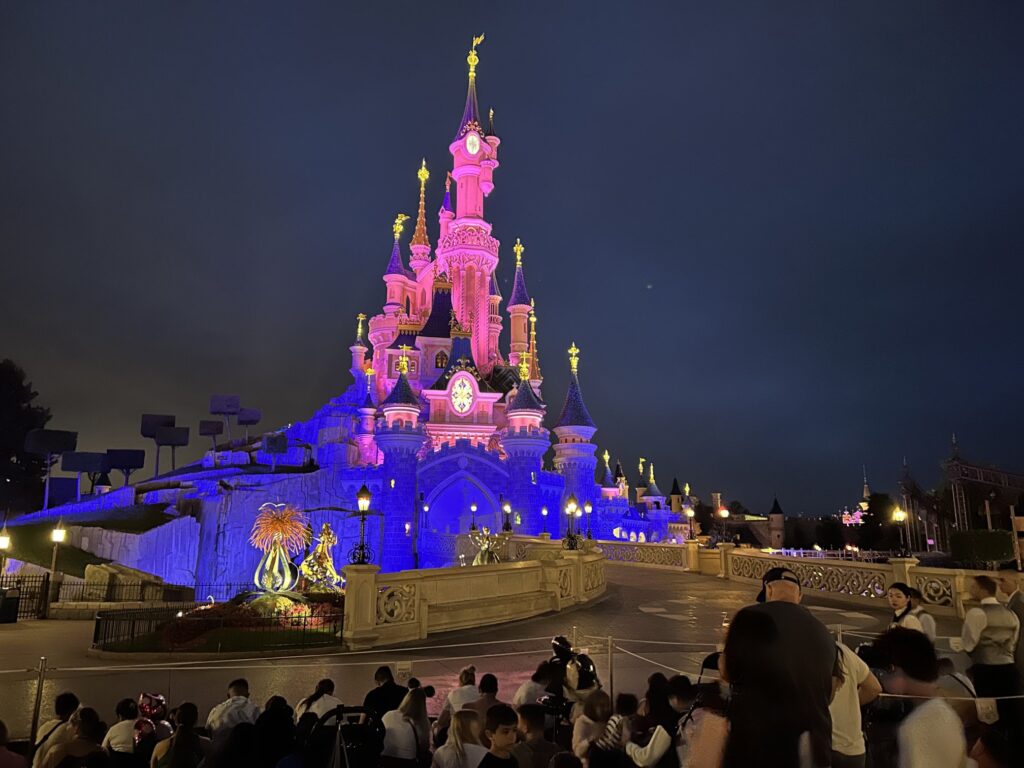 有料観覧エリアからみる「眠れる森の美女の城」