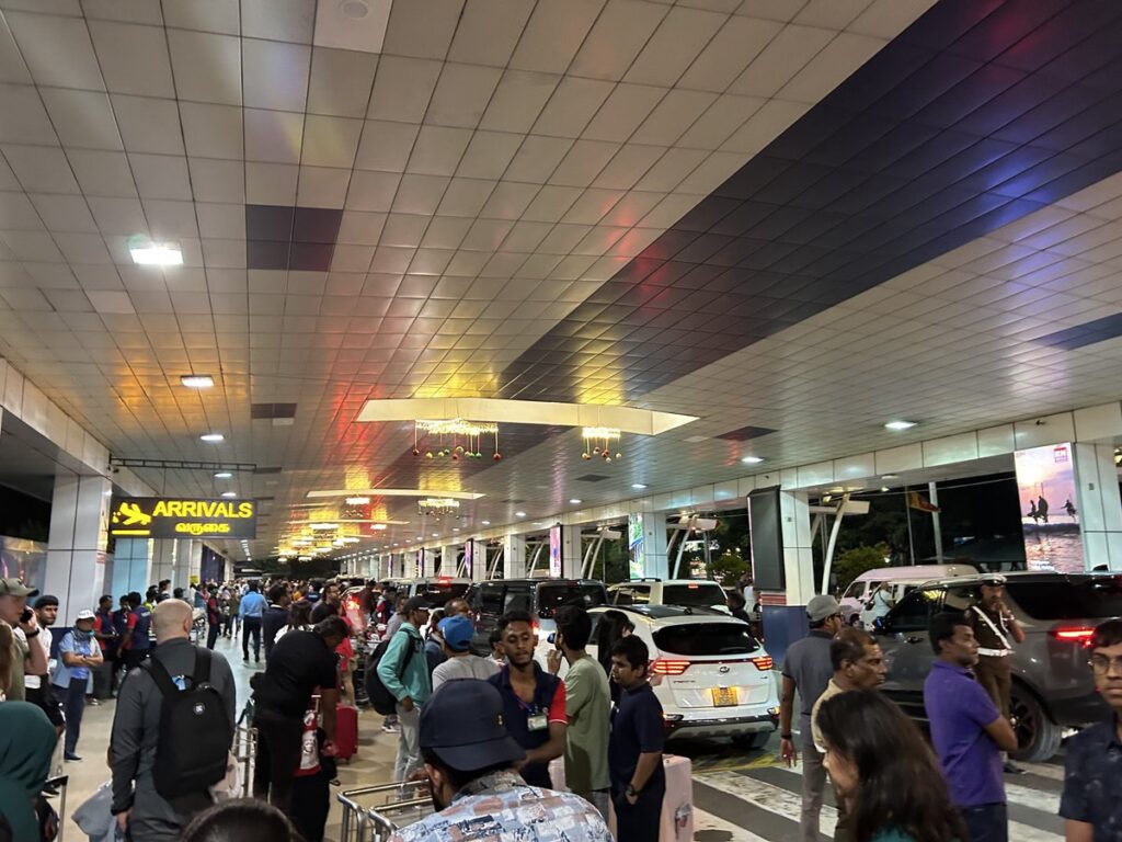 UBERアプリで指定されたバンダラナイケ空港の乗車位置
