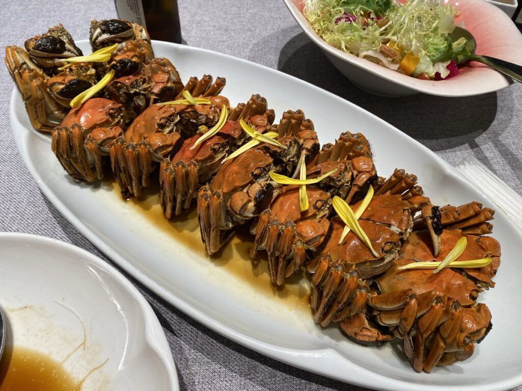杭越小鲜で食べた上海蟹
